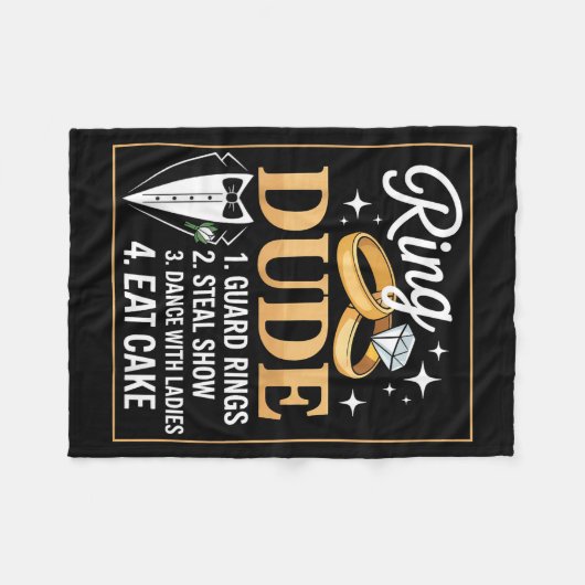 Ring Security Wedding Party Funny Ring Bearer Fleecedecke (Vorderseite (Horizontal))