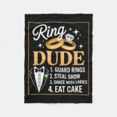 Ring Security Wedding Party Funny Ring Bearer Fleecedecke (Vorderseite)