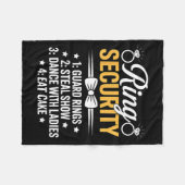 Ring Security Wedding Party Funny Ring Bearer Fleecedecke (Vorderseite (Horizontal))