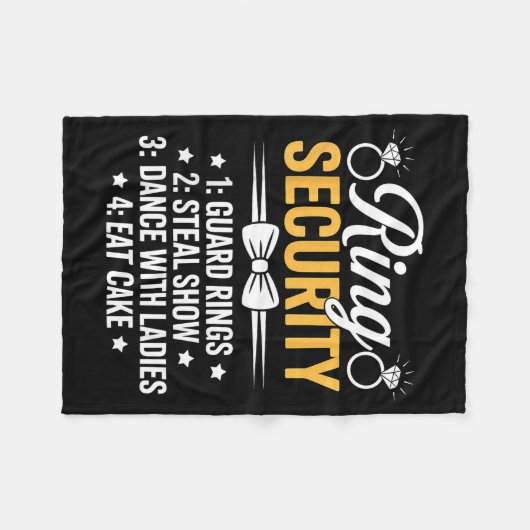 Ring Security Wedding Party Funny Ring Bearer Fleecedecke (Vorderseite (Horizontal))