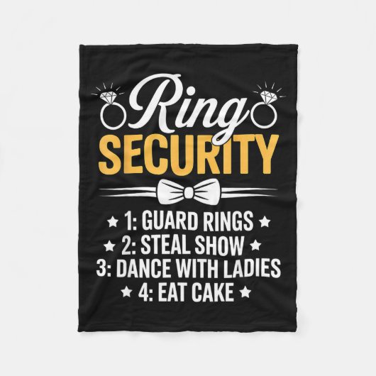 Ring Security Wedding Party Funny Ring Bearer Fleecedecke (Vorderseite)