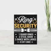 Ring Security Wedding Party Funny Ring Bearer Karte (Vorderseite)
