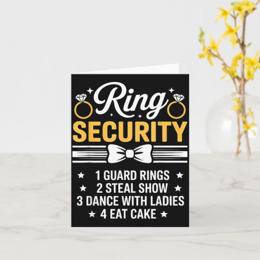 Ring Security Wedding Party Funny Ring Bearer Karte (Gelbe Blume)