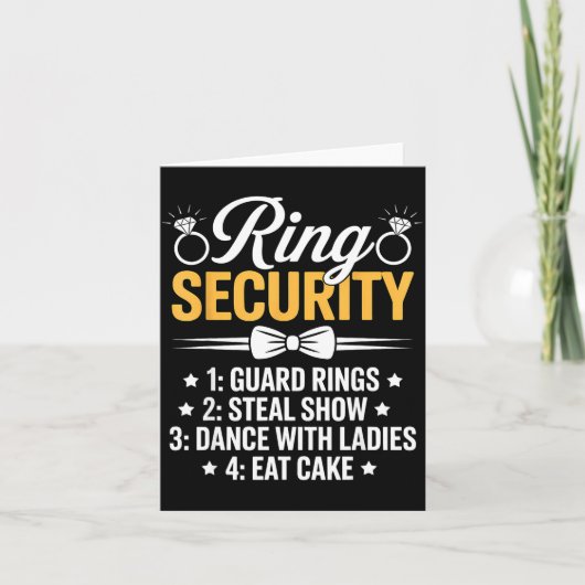 Ring Security Wedding Party Funny Ring Bearer Karte (Vorderseite)