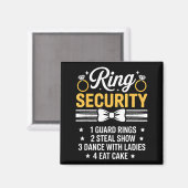 Ring Security Wedding Party Funny Ring Bearer  Magnet (Vorderseite/Rückseite)