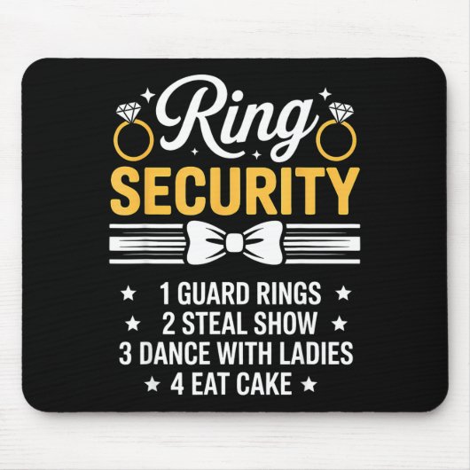 Ring Security Wedding Party Funny Ring Bearer Mousepad (Vorne)