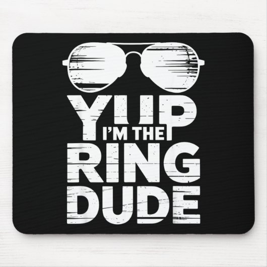 Ring Security Wedding Party Funny Ring Bearer  Mousepad (Vorne)