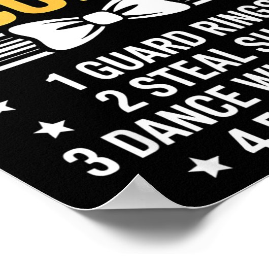 Ring Security Wedding Party Funny Ring Bearer  Poster (Ecke)