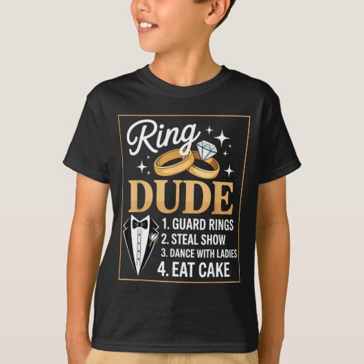 Ring Security Wedding Party Funny Ring Bearer T-Shirt (Vorderseite)