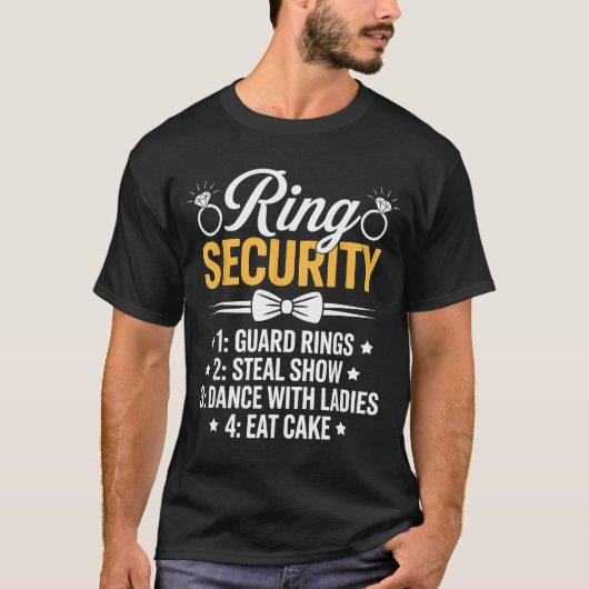 Ring Security Wedding Party Funny Ring Bearer T-Shirt (Vorderseite)