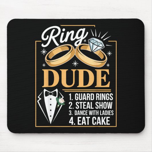 Ring-Sicherheit Hochzeitsfeier Lustiger Ringträger Mousepad (Vorne)
