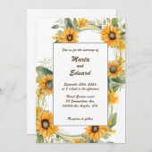 Ring Sonnenblumen: Personalisierte Einladung zur H (Vorne/Hinten)