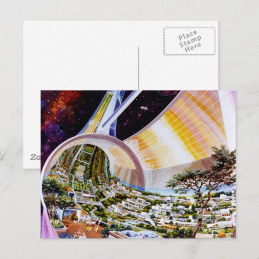 Ring Space Station - Future Off-World Habitat Postkarte (Vorne/Hinten)