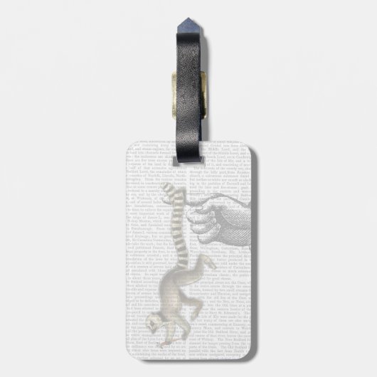 Ring Tails Lemur auf Finger 2 Gepäckanhänger (Rückseite vertikal)