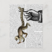 Ring Tails Lemur auf Finger 2 Postkarte (Vorderseite)