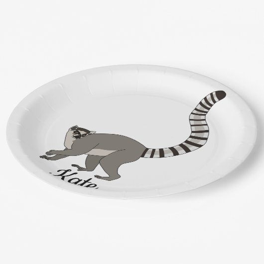 Ring Tails Lemur Pappteller (Schrägansicht)