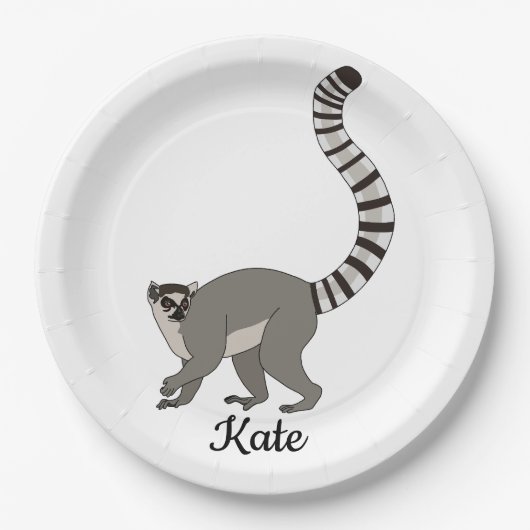 Ring Tails Lemur Pappteller (Vorderseite)