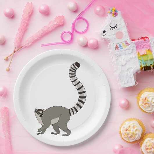 Ring Tails Lemur Pappteller (Party)