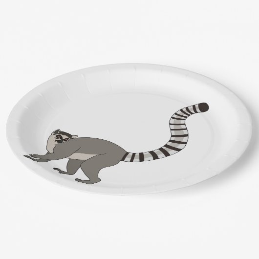 Ring Tails Lemur Pappteller (Schrägansicht)