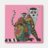 Ring Tegelter Lemur Liebe rosa Magnet (Vorne)
