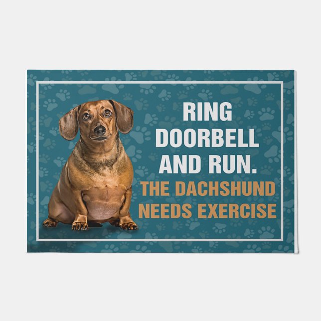 Ring The Doorbell And Run, The Dachshund Cute Fußmatte (Vorderseite)