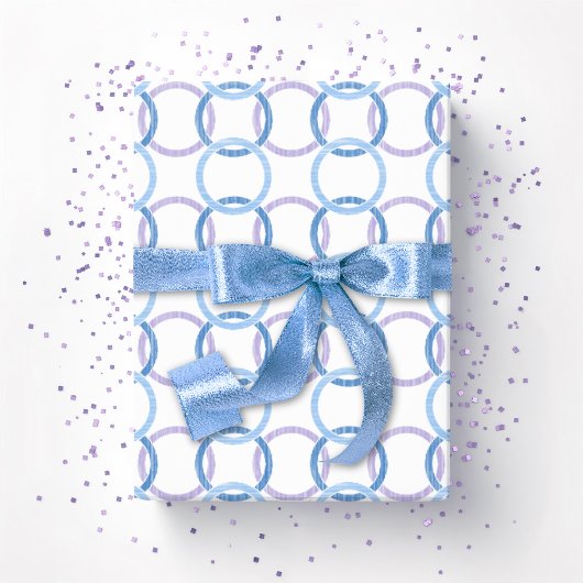 Ring Toss Interlocking Circles in Blue and Purple Geschenkpapier