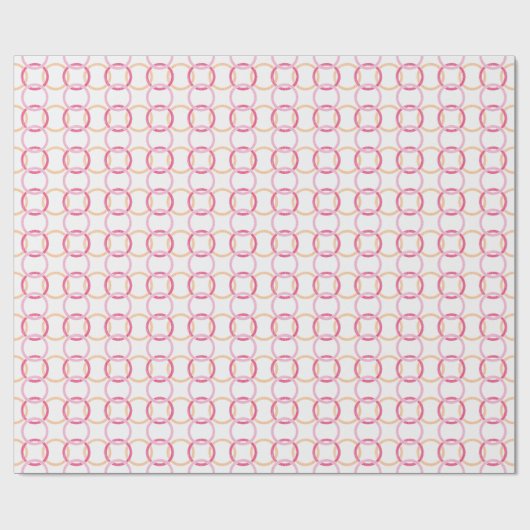 Ring Toss Interlocking Circles in Pink and Orange Geschenkpapier (Flach)