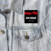 RING-TRÄGER Hochzeits-individueller Name V02S ROT Button (Beispiel)