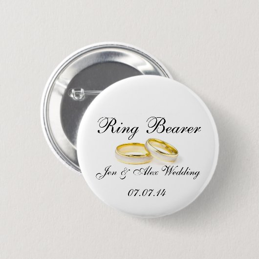 Ring-Träger-Hochzeits-Party-Button-Knöpfe Button (Vorne & Hinten)