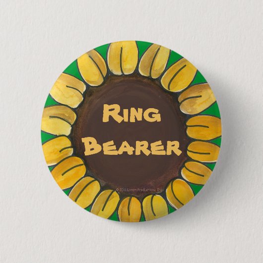 Ring-Träger-Sonnenblume-Knopf Button (Vorderseite)