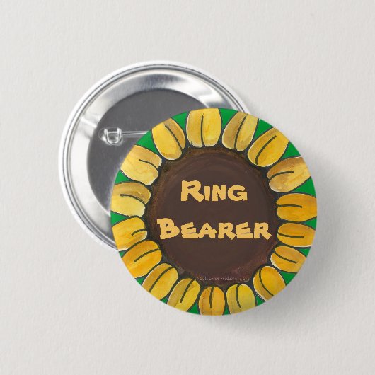 Ring-Träger-Sonnenblume-Knopf Button (Vorne & Hinten)