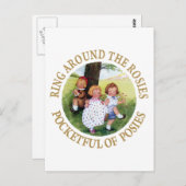 Ring um die Rosen, pocketful of Posies Postkarte (Vorne/Hinten)