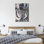 Ring und Haken antikes Schloss im Stift- und Tinte Leinwanddruck (Insitu (Schlafzimmer))