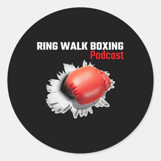 Ring Walk Boxing Podcast Runder Aufkleber (Vorderseite)
