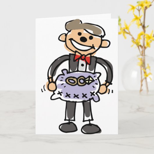 Ringbearer Ehering-Kissen Karte (Gelbe Blume)