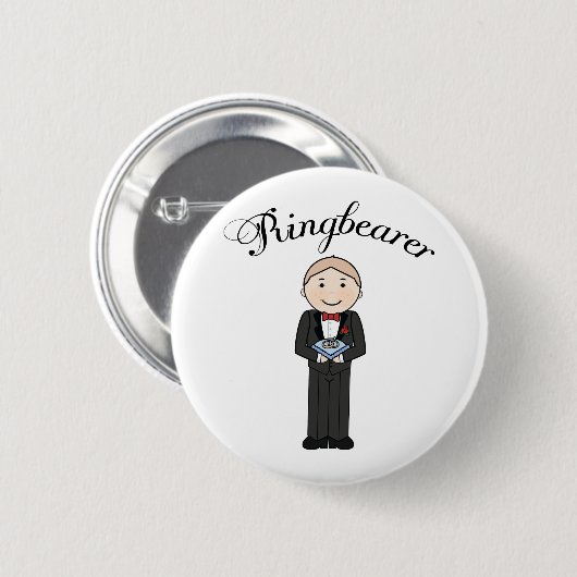 Ringbearer Hochzeits-Knopf Button (Vorne & Hinten)