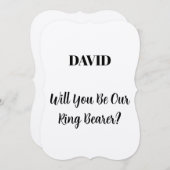 Ringbearer Individuelle Name Einfache Minimale Hoc Einladung (Vorne/Hinten)