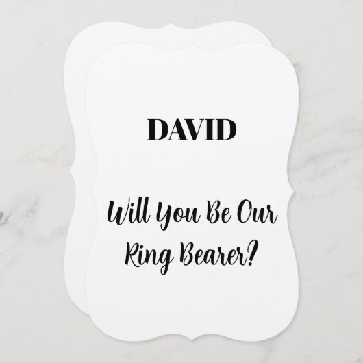 Ringbearer Individuelle Name Einfache Minimale Hoc Einladung (Vorne/Hinten)