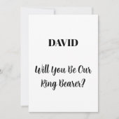 Ringbearer Individuelle Name Einfache Minimale Hoc Einladung (Vorderseite)