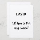 Ringbearer Individuelle Name Script Simple Wedding Einladung (Vorne/Hinten)