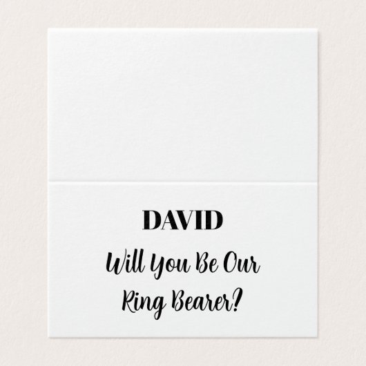 Ringbearer Individuelle Name Wedding Simple Minima (Außenseite Aufgefaltet)