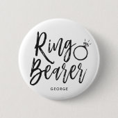Ringbearer | Skript-Art-kundenspezifische Hochzeit Button (Vorderseite)