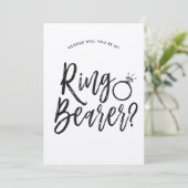 Ringbearer | Skript-Art-kundenspezifische Hochzeit Einladung (Stehend Vorderseite)