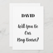 Ringbearer Wedding Simple Minimal Individuelle Nam Einladung (Vorne/Hinten)