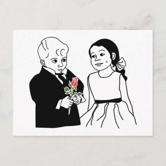 Ringbeere und Blumenmädchen Postkarte (Vorderseite)