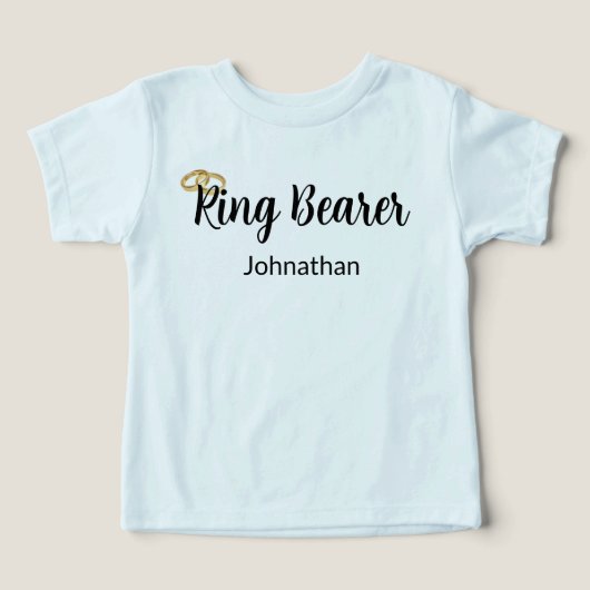 Ringbeerskript Gold Wedding Rings Boy's Name (Design Vorderseite)