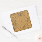 Ringe auf Goldmetall-Aufkleber Quadratischer Aufkleber (Umschlag)