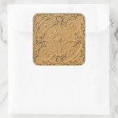 Ringe auf Goldmetall-Aufkleber Quadratischer Aufkleber (Tasche)