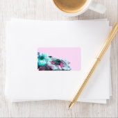 Ringe mit weißen Rosenblättern Adressaufkleber (Insitu)