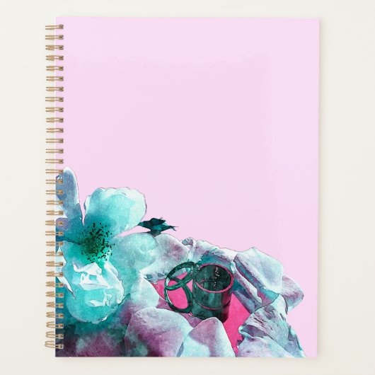 Ringe mit weißen Rosenblättern Planer (Vorderseite)